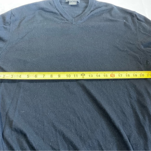 Giorgiolini Italian Extra Fine Merino Wool V-Neck Sweater Black Mens Large - Picture 5 of 7